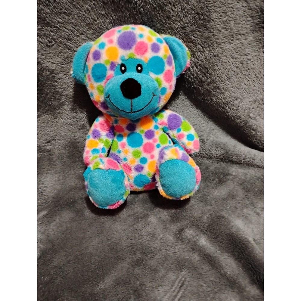 Multicolor Polka dot Teddy Bear Stuffed Animal 10"